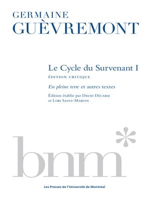cover image of Le Cycle du Survenant 1, édition critique